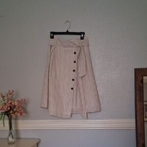 HYFVE Asymmetrical Striped Cream Skirt